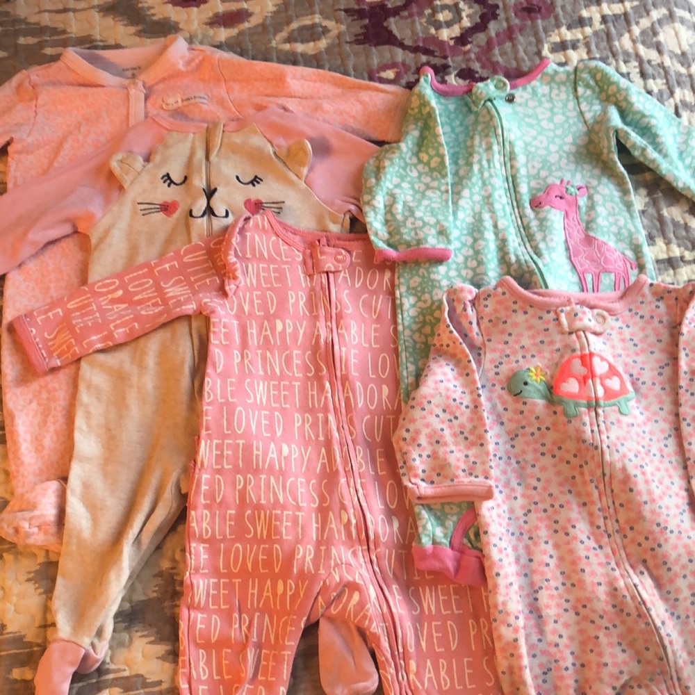 Set of 5 footie sleepers